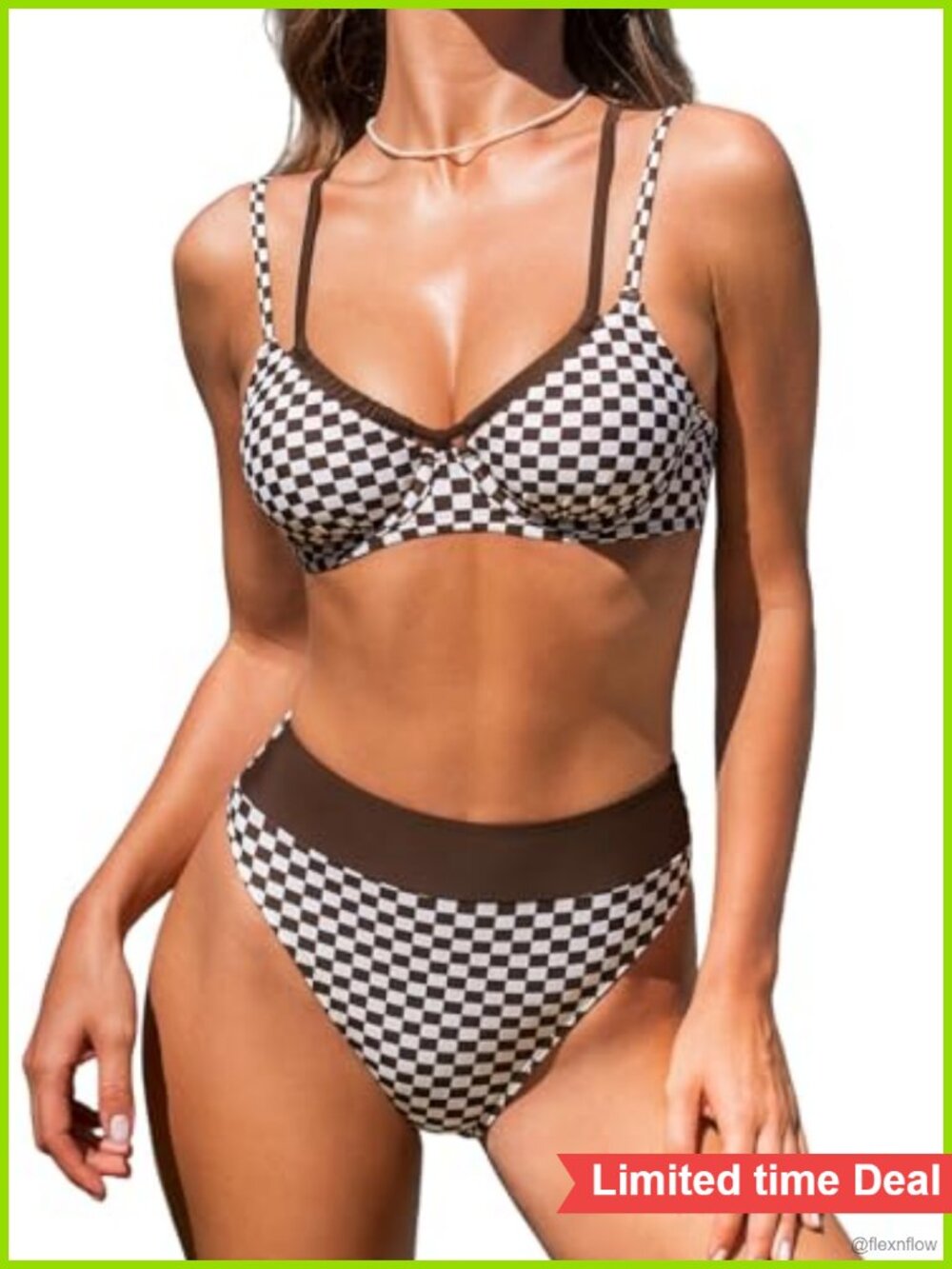 High Waisted Bikini Set Underwire Two Piece Swimsuits Crisscross Back